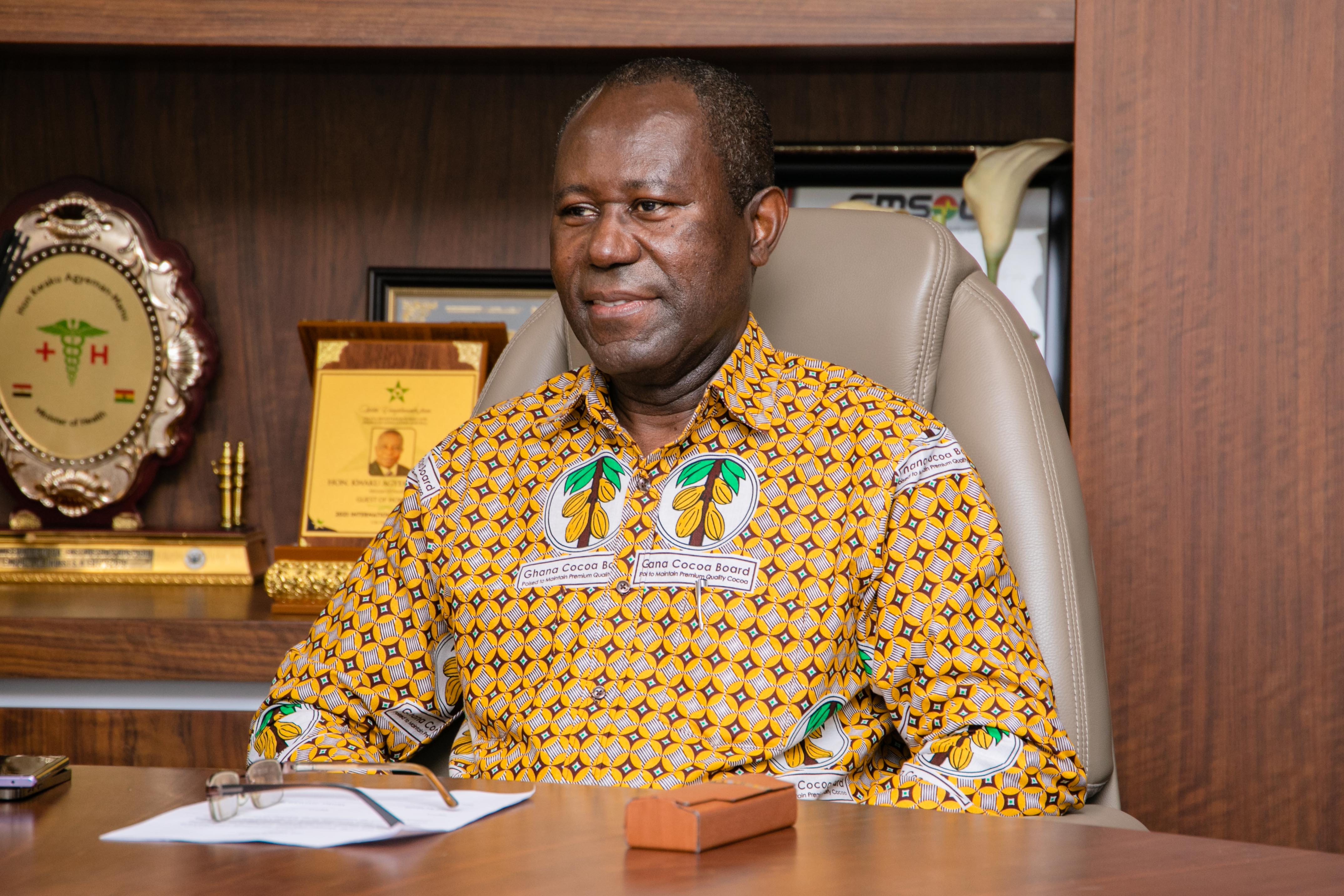 Hon J. B. Aidoo, CE of COCOBOD sworn in as Chair of Ghana Association of Quasi-Government Health Institutions (GAQHI)